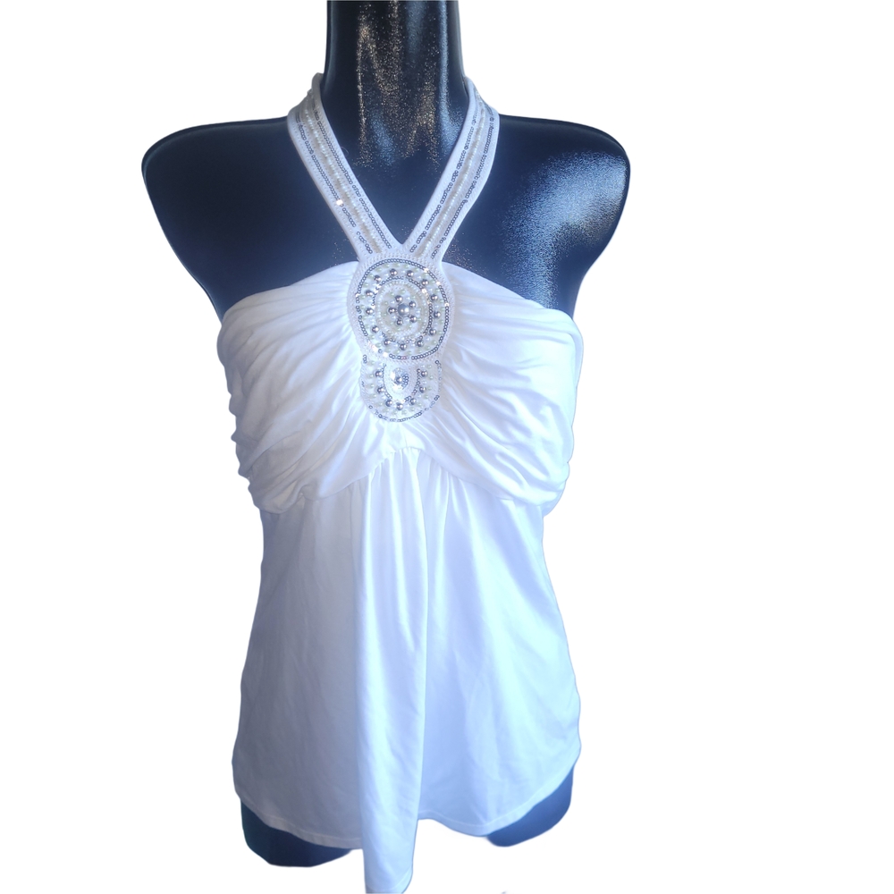 White House Black Market White Halter Top